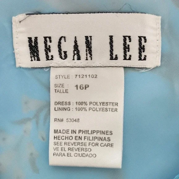 Megan Lee Sundress women Midi blue Flutter‎ Sleeves vNeck Lined boho flirt 16P - Picture 2 of 12